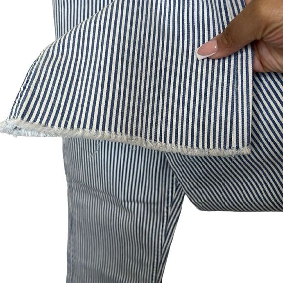 Vineyard Vines Railroad Stripe High Rise Kick Flare Raw Hem Jamie Jeans Size 30 - Picture 7 of 11